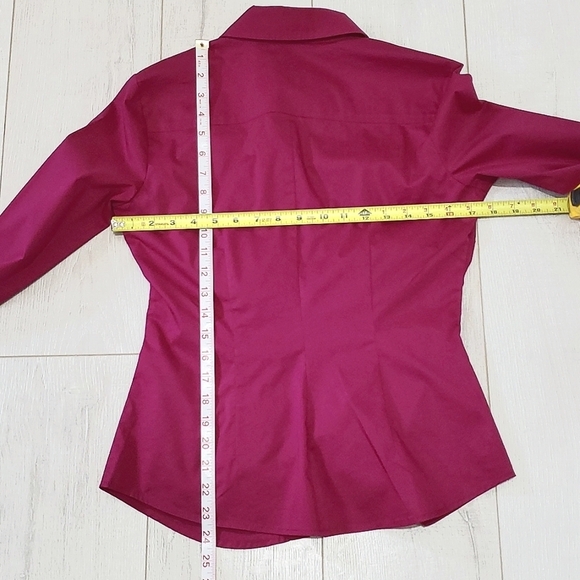 NEW YORK & COMPANY STRETCH BLOUSE, Sz S, RED BURGUNDY, NEW - Picture 6 of 10